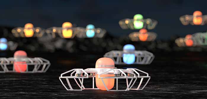 Drones with colored lights