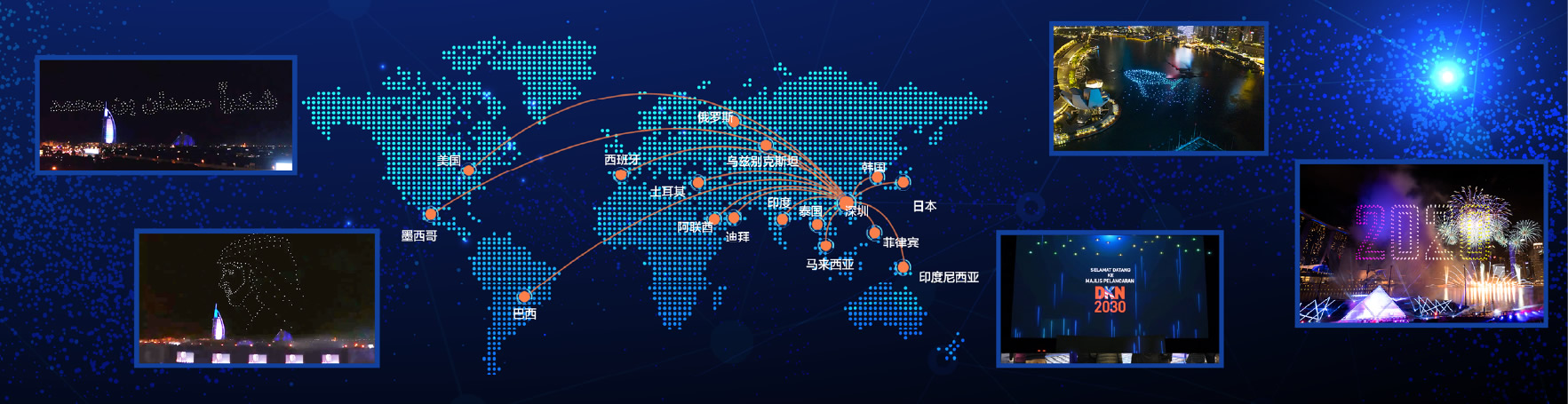 World Map Highlighting Global Expansion