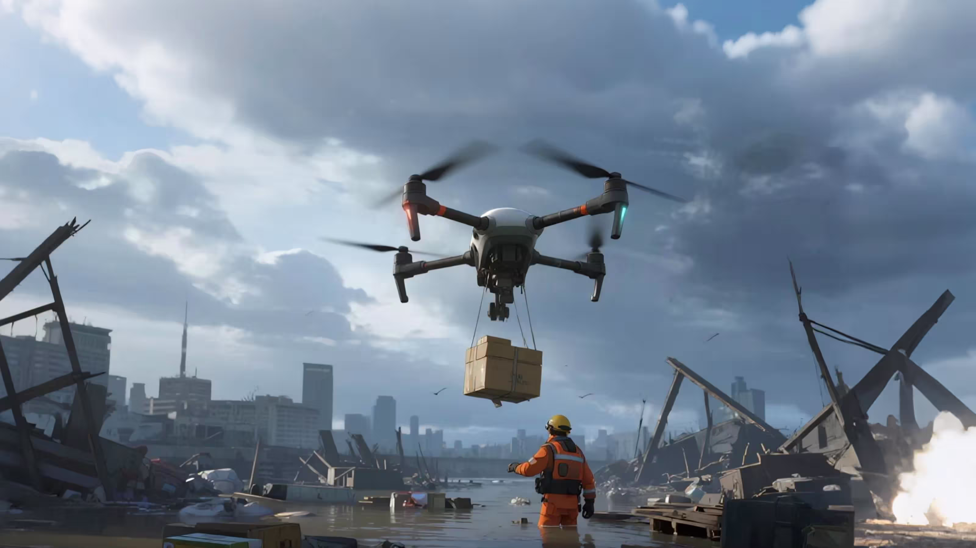 Rapid Emergency Material Airdrop in Road-Damaged Areas