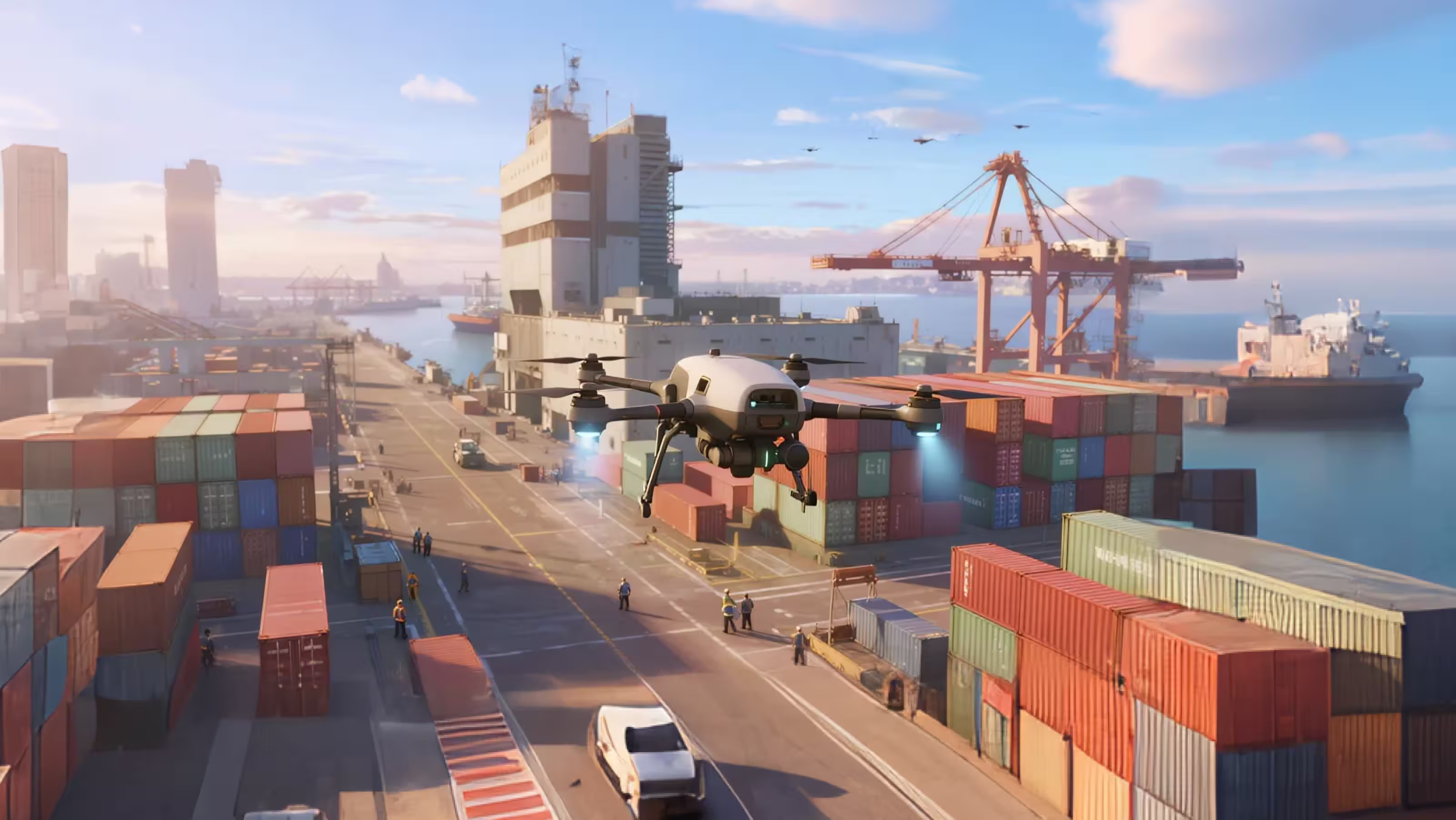 High-Payload Short-Distance Dispatch for Large Port/Airport Areas